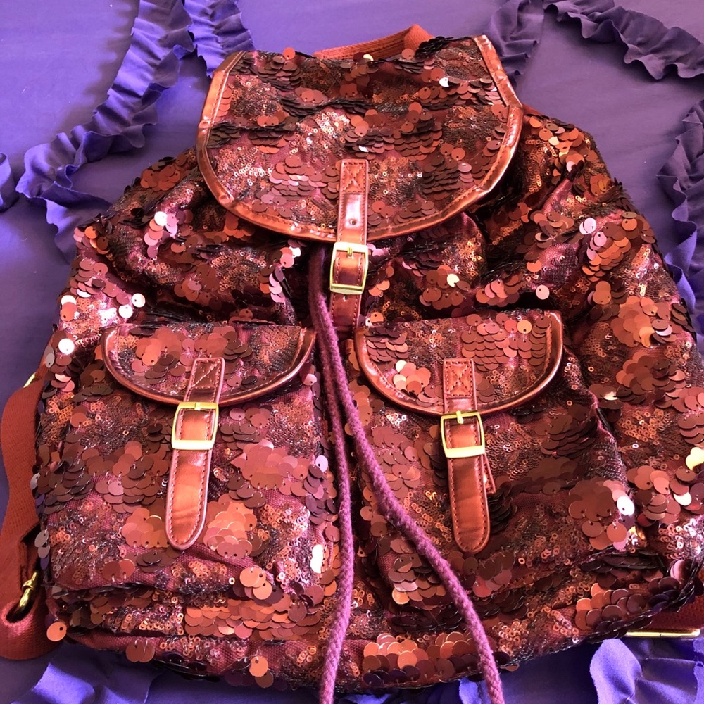 Burgandy Sparkle Backpack
